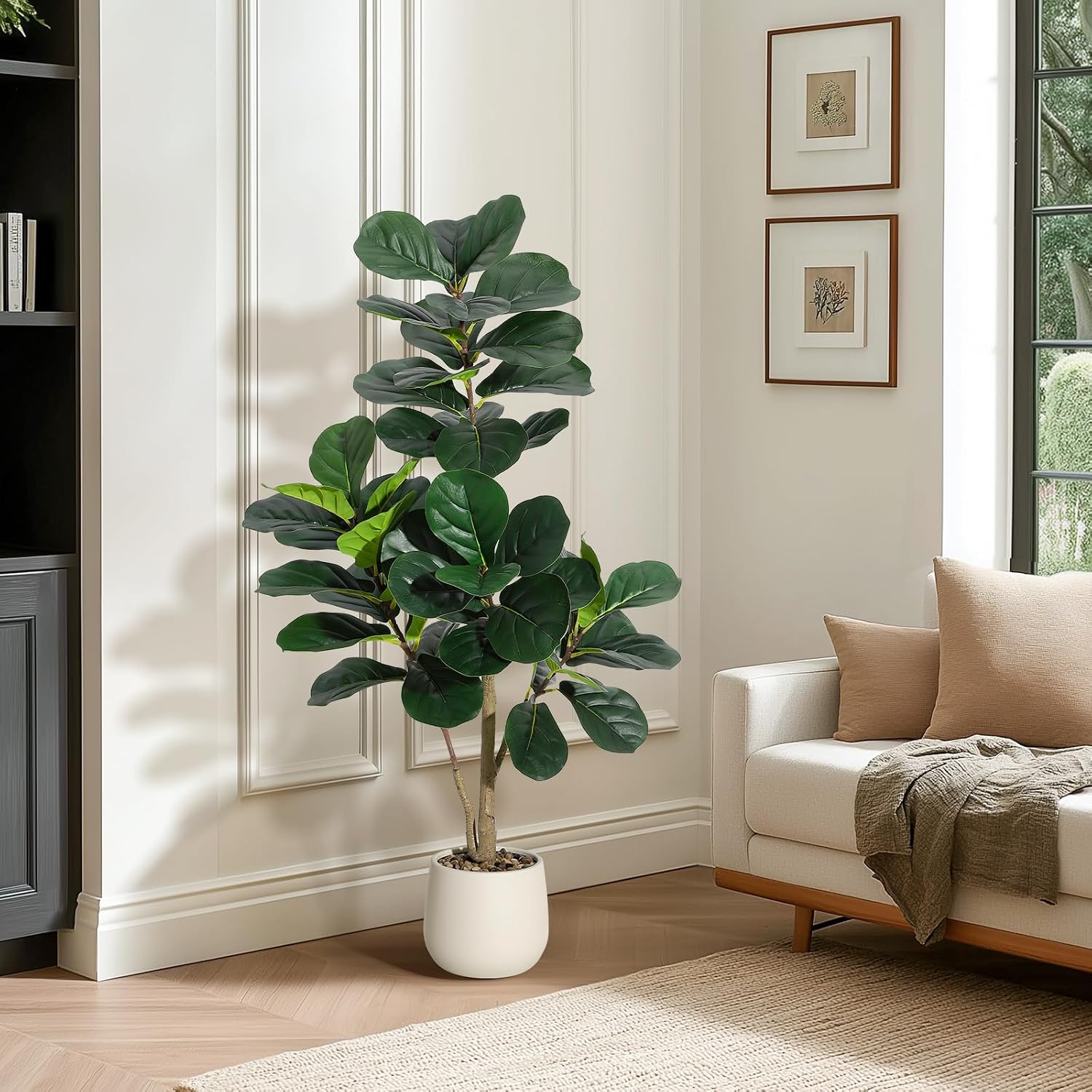 Fiddle Leaf Fig - 4 Fuß großer künstlicher Fiddle-Leaf-Figu-Baum mit
