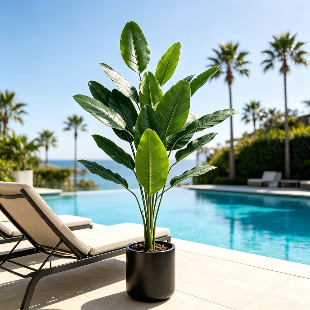 Fiddle Leaf Fig - 1 Stück 105cm Riesiger Künstlicher Bananenbaum
